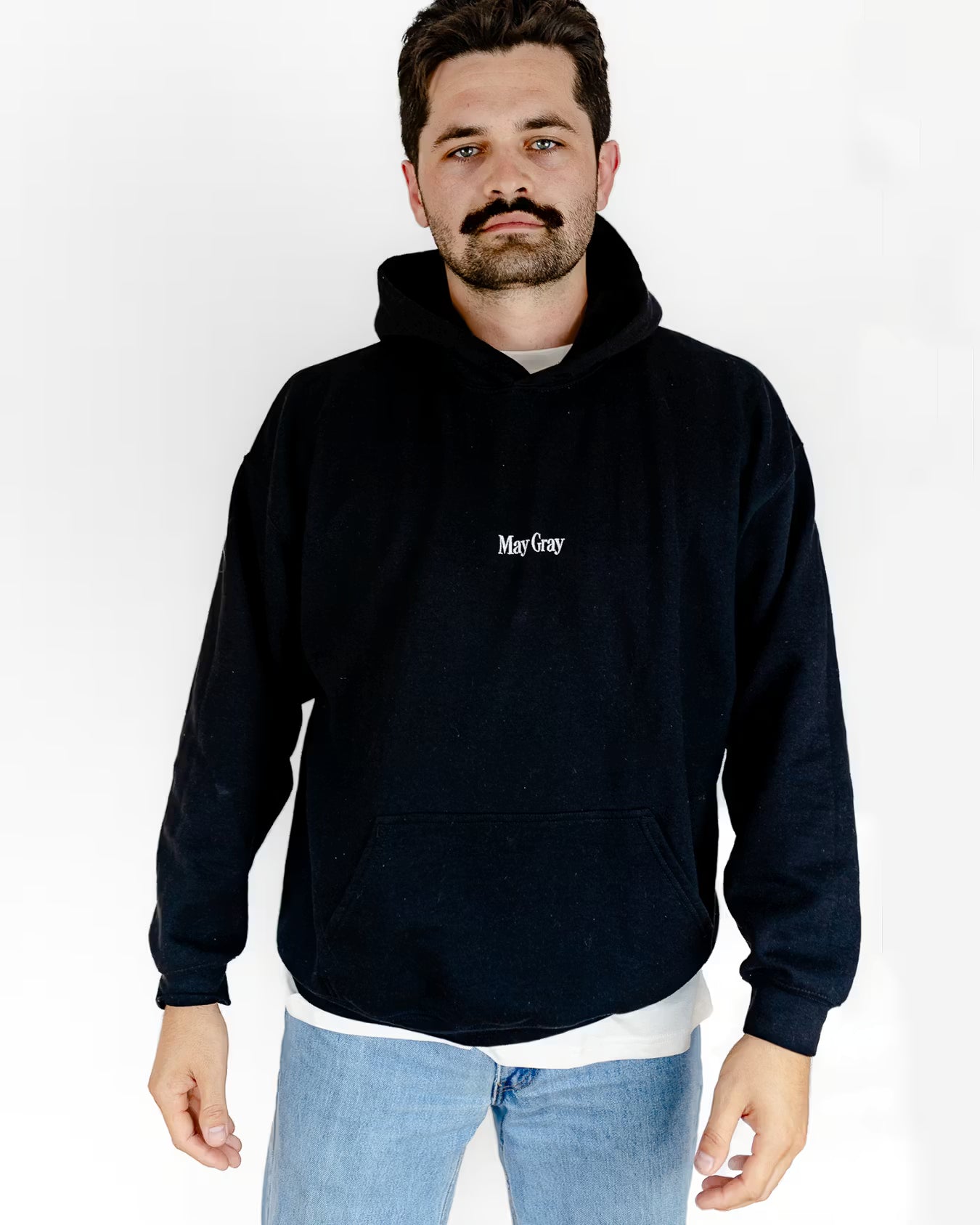 May Gray Embroidered Hoodie